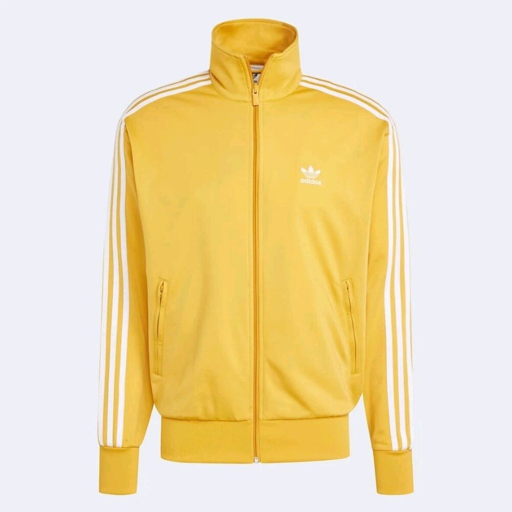 Adidas Firebird Adicolor Track Jacket Golden Yellow Zip-Up Pockets Size S